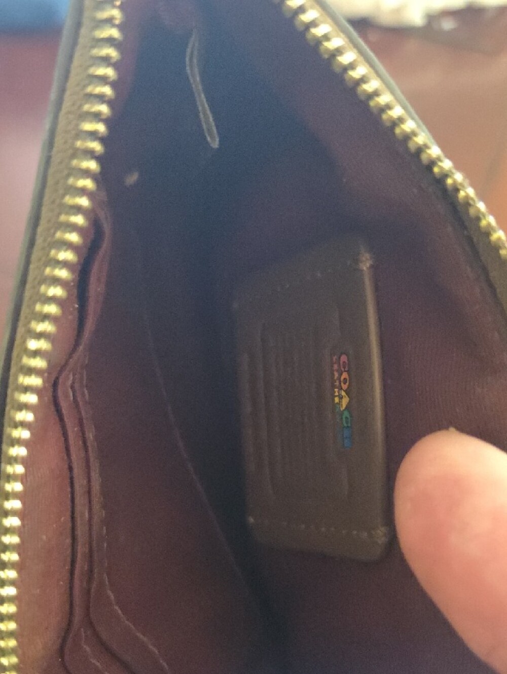 Coach Multicolor Logo Wristlet in Brown, Red, Orange, Yellow, Green, Blue - Picture 4 of 4